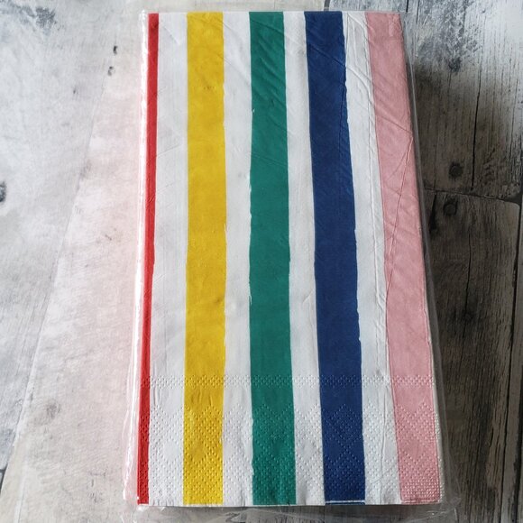 NWT - CBE 32CT 3- PLY Guest Striped Napkins Hand Towels 4."x8" - Picture 1 of 1